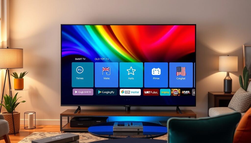 Generate an image of the IPTV Smarters Player app on a smart TV.
