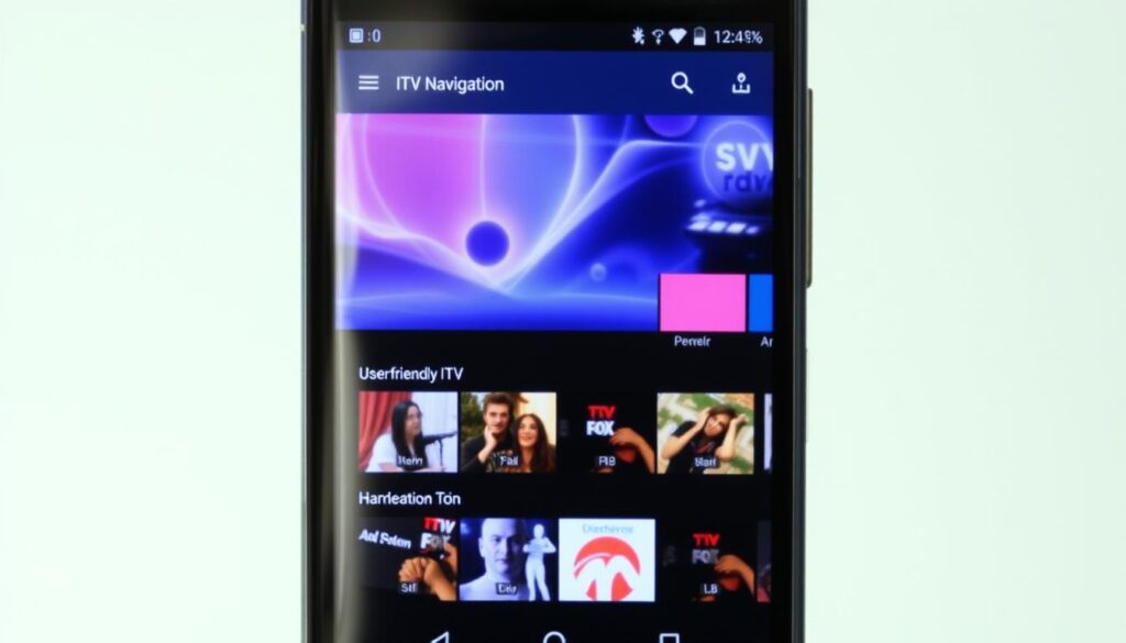Generate an image of the Sparkle TV IPTV Player app on an Android device, highlighting its sleek design and easy navigation.